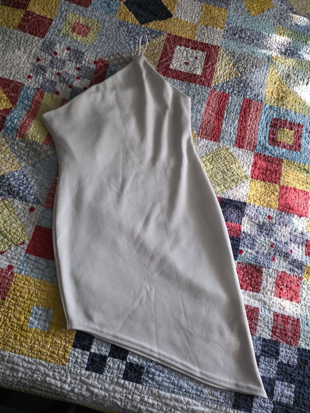 Missguided White One-Shoulder Asymmetric Dress